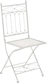 Kovová skladacia stolička Asina (SET 2 ks) - Biela antik