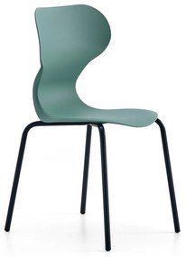 Stolička BRIAN, 4 nohy, antracit/zelená