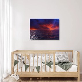 Sklenený obraz mora s vtákmi (70x50 cm)