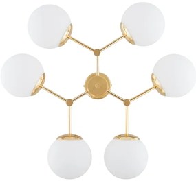 Luster na tyči FOTON  6xE14/40W/230V zlatá/biela