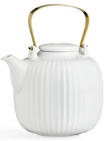 Biela porcelánová čajová kanvica Kähler Design Hammershoi, 1,2 l