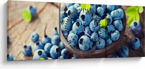 Obraz - Čučoriedky (s hodinami) (90x30 cm)