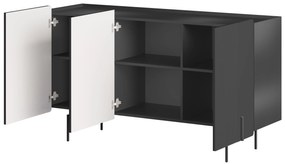 Komoda Malmi 150 cm - čierny mat / čierna
