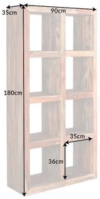 Dizajnový regál Timber 180 cm Sheesham dymový