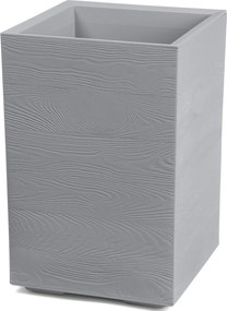 PLASTOVÝ KVETINÁČ NA KOLIESKACH BETONIQUE ECO 60X40X40 CM DREVENÝ DEKOR SIVÁ