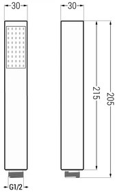 Mexen príslušenstvo - R-77 Ručná sprcha, 1-funkčná, čierna, 79577-70