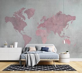 Gario Fototapeta Ružová mapa kontinentov - Andrea Haase Materiál: Vliesová, Rozmery: 100 x 70 cm
