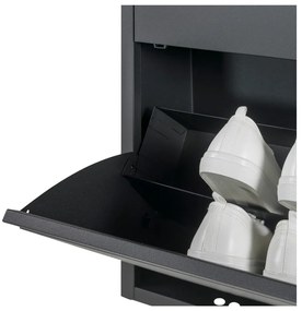 Čierna kovová skrinka na topánky Billy – Spinder Design