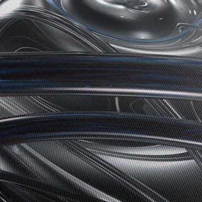 Obraz sivej abstrakcie s modrou (120x50 cm)