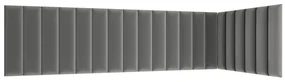 Set 20 čalúnených panelov Quadra 210x90x60 cm (sivá). Akcia -19%. Vlastná spoľahlivá doprava až k Vám domov. 1052011