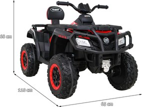 Ramiz Štvorkolka XT-Speed pre deti Červená + 4x4 + EVA + pomalý štart + rádio MP3 + LED