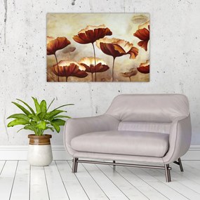 Obraz červených kvetov (90x60 cm)