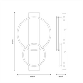 Stropné LED svietidlo Rowena, 2x LED 14w, 4000k, b/imitácia dreva