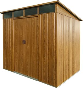 Záhradný domček BestBerg ZDSL-4D / 4,6 m² / 238 x 194 x 202 cm / dekor červené drevo / hnedá