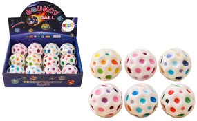 LEAN TOYS Loptička s jamkami na hnetenie, skákajúca 7 cm - biela