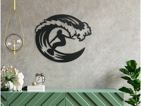 drevko Drevená nálepka na stenu Surfistka Rozmer obrazu: 27,5 x 32,5 cm, Farba dekorácie: Čierna