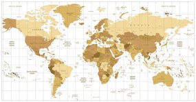 Obraz na korku béžová mapa sveta na svetlom pozadí