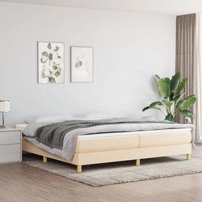Boxspring posteľ s matracom krémová 200x200 cm látka 3144204