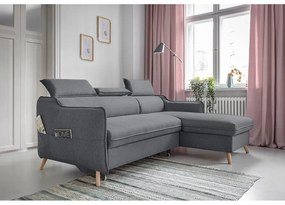 Tmavosivá rozkladacia rohová pohovka (pravý roh) Sweet Harmony – Miuform