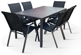 Záhradný jedálenský set Viking L + 6x kovová stolička Ramada