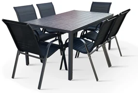 Záhradný jedálenský set Viking L + 6x kovová stolička Ramada