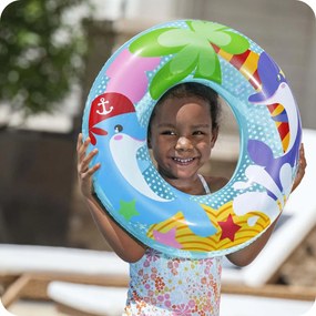 Plážový kruh na plávanie s motívom delfínov pre deti Bestway 36113