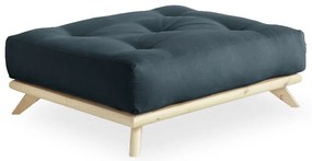 Podnožka s modrým poťahom Karup Design Senza Natural/Petrol Blue