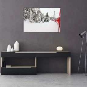 Obraz - Vlak v zasneženej krajine (90x60 cm)