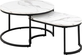 XXXLutz KONFERENČNÝ STOLÍK, čierna, biela, kov, kompozitné drevo, 70/42/70 cm MID.YOU - Stolíky do obývačky - 001277000306