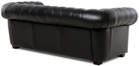 Kožená pohovka CHESTERFIELD - 3P, sivá (Rimini)