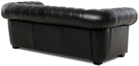 Kožená pohovka CHESTERFIELD - 3P, sivá (Rimini)