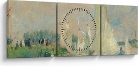Obraz - Auguste Renoir, Regatta at Argenteuil, reprodukcia (s hodinami) (90x30 cm)