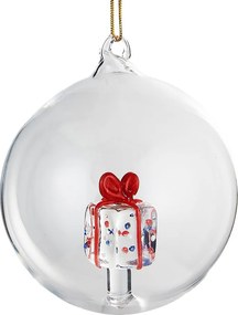 HANG ON Sklenená guľa darček 9 cm - číra