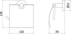 Mexen Remo, držiak na toaletný papier s krytom, grafitová, 7050733-66