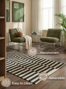 Hanse Home, Kusový koberec Vika 106207 Black White, 160x230, čiernobiela, obývacia izba