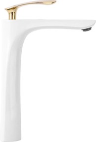 Rea Orbit, vysoká umývadlová batéria, biela - zlatá, REA-B2053