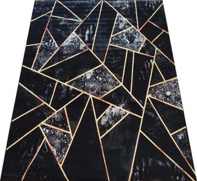 DY Čierno-zlatý koberec s geometrickým vzorom Black N 16 Rozmer: 80x150 cm