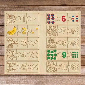 Detská drevená skladačka - Trojdielne puzzle 30 dielikov  | SENTOP H004