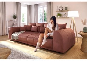 Menčestrová pohovka v tehlovej farbe 310 cm Vanessa – Ropez