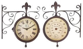 Nástenné hodiny s teplomerom Esschert Design Rustic