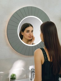 Sapho Sapho, LUMIRO STRIP guľaté zrkadlo s LED osvetlením v ráme, priemer 75cm, siena, LR750-4242S
