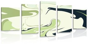 5-dielny obraz abstraktný vzor materiálov zelený Varianta: 100x50