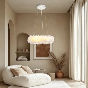BRILAGI - LED luster na lanku FEATHER 3xE27/40W/230V + 3xLED/3W pr. 50 cm biela