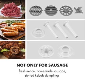 Klarstein Kraftprotz, elektrický mlynček na mäso, 700 W, medený motor, biely/strieborný