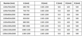 Mexen Velar, sprchový kút s posuvnými dverami 120(dvere) x 90(stena) cm, 8mm číre sklo, čierna matná, 871-120-090-01-70