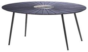 Čierny záhradný stôl s artwood doskou a kamenným stredom Bonami Selection Marienlist, 115 x 190 cm