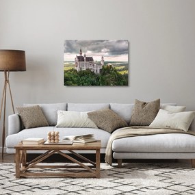 Sklenený obraz - Zámok na skalách (70x50 cm)