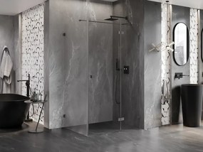 Mexen Lunar T výklopný sprchový kút pravý 130 x 120 cm, číre sklo, brúsený grafit, 834T-130-120-66-00-P