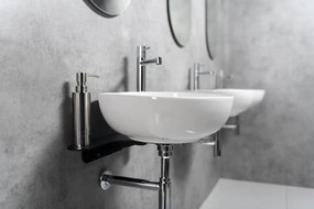 Sapho Tetris, nástenné okrúhle umývadlo s držiakom pre stojánkovú batériu vpravo, 415x140mm, biela, TZ420-02