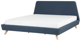 Čalúnená posteľ 180 x 200 cm modrá VIENNE Beliani